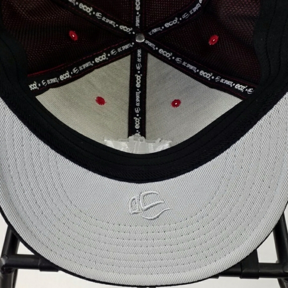 OC Sports Pro Flex eco3 Red Black Fitted NW Embroidered Hat Mens L/XL - Picture 8 of 9